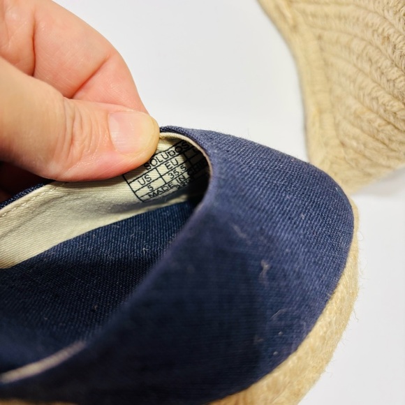 Soludos Blue and Cream
Espadrille Wedges with Ankle Strap - Picture 9 of 9